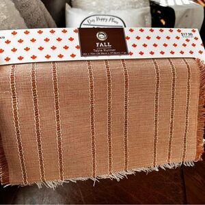 Hobby Lobby Fall Table Runner - Orange and White